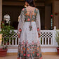 Floral Ombre Print Anarkali Gown