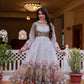 Floral Ombre Print Anarkali Gown