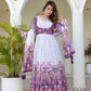 Floral Ombre Print Anarkali Gown