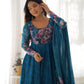 Floral Organza Silk Anarkali Set with Gota Patti Dupatta