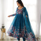 Floral Organza Silk Anarkali Set with Gota Patti Dupatta