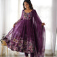 Floral Organza Silk Anarkali Set with Gota Patti Dupatta