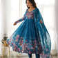 Floral Organza Silk Anarkali Set with Gota Patti Dupatta