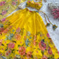 Floral Organza Silk Lehenga Set with Dupatta
