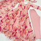 Floral Organza Taby Silk Anarkali Gown Set with Dupatta