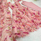Floral Organza Taby Silk Anarkali Gown Set with Dupatta