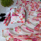 Floral Organza Taby Silk Anarkali Gown Set with Dupatta
