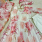 Floral Organza Taby Silk Anarkali Gown Set with Dupatta