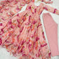 Floral Organza Taby Silk Anarkali Gown Set with Dupatta