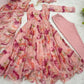 Floral Organza Taby Silk Anarkali Gown Set with Dupatta