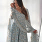 Floral Print Chiffon Anarkali Set with Dupatta and Pant – Fancy Neck & Potli Button Design
