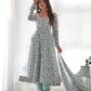 Floral Print Chiffon Anarkali Set with Dupatta and Pant – Fancy Neck & Potli Button Design