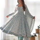 Floral Print Chiffon Anarkali Set with Dupatta and Pant – Fancy Neck & Potli Button Design