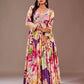 Floral Print Chinon Silk Anarkali Gown with Dupatta