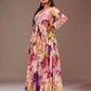 Floral Print Chinon Silk Anarkali Gown with Dupatta