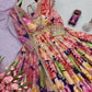 Floral Print Chinon Silk Anarkali Gown with Dupatta