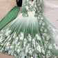 Floral Print Georgette Gown Set with Dupatta