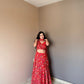 Floral Print Georgette Lehenga Set