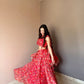 Floral Print Georgette Lehenga Set