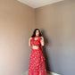 Floral Print Georgette Lehenga Set