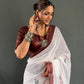 Floral Print Linen Saree