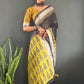 Floral Print Linen Saree