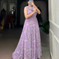 Floral Print Marble Fabric Maxi Dress