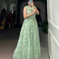 Floral Print Marble Fabric Maxi Dress