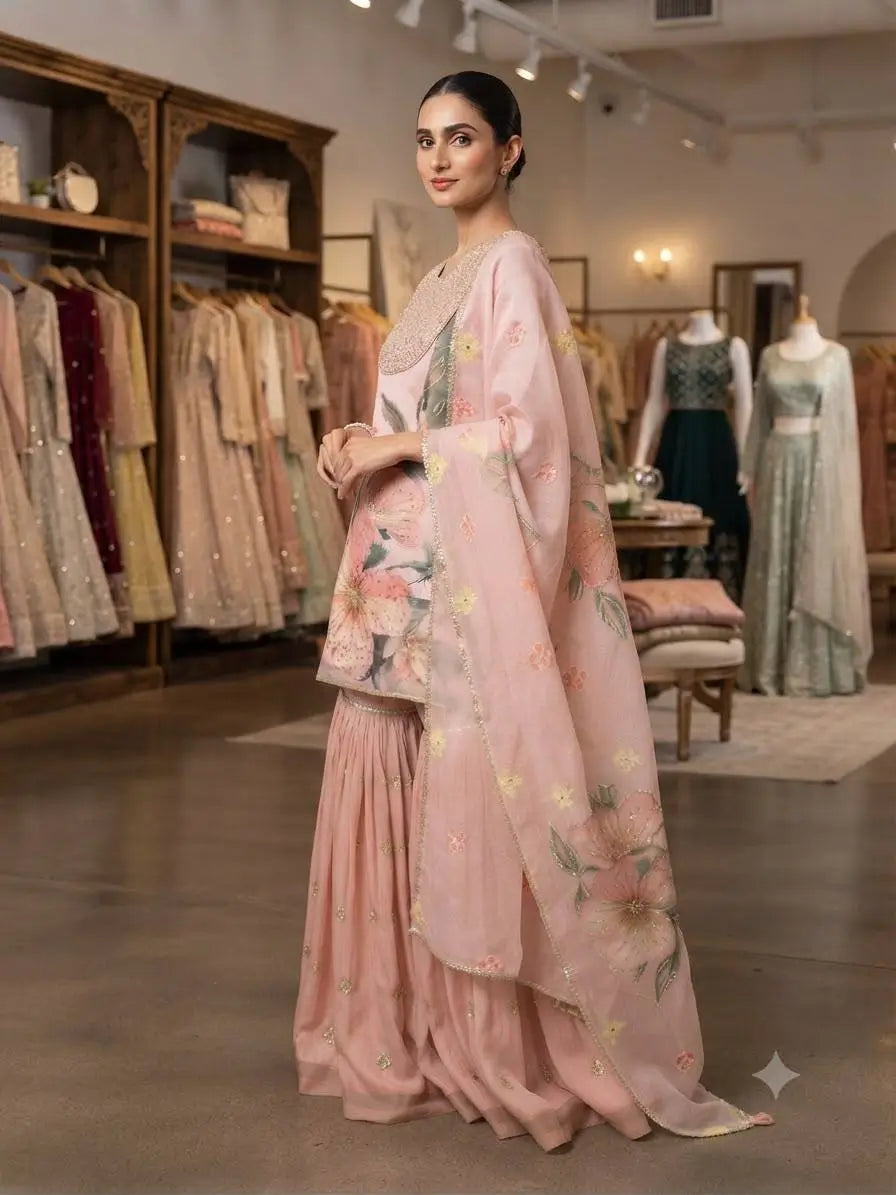 Floral Print Sharara Suit