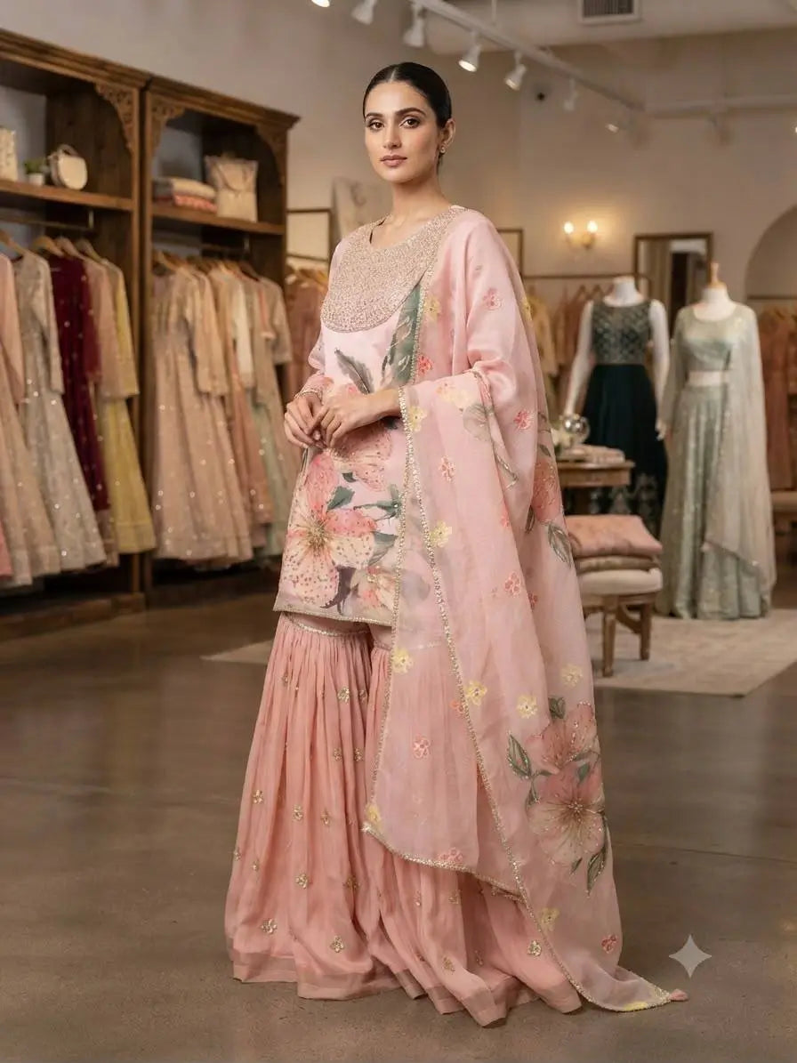 Floral Print Sharara Suit