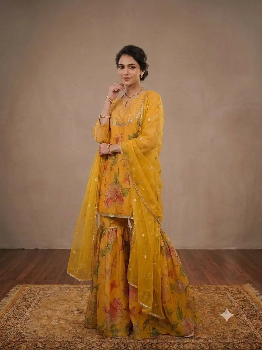 Floral Print Sharara Suit
