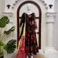 Floral Print Tissue Anarkali
