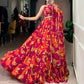 Floral Printed Marble Lehenga Set with Dupatta