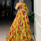 Floral Printed Marble Lehenga Set with Dupatta