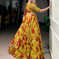 Floral Printed Marble Lehenga Set with Dupatta