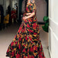 Floral Printed Marble Lehenga Set with Dupatta