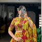 Floral Printed Marble Lehenga Set with Dupatta