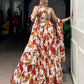 Floral Printed Marble Lehenga Set with Dupatta