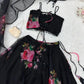 Floral Printed Organza Silk Lehenga Set with Dupatta
