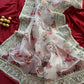 Floral Printed Organza Silk Saree With Embroidered Border