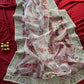 Floral Printed Organza Silk Saree With Embroidered Border
