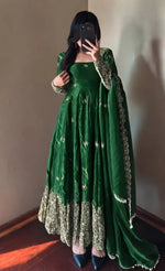 Floral Resham Sequin Silk Gown