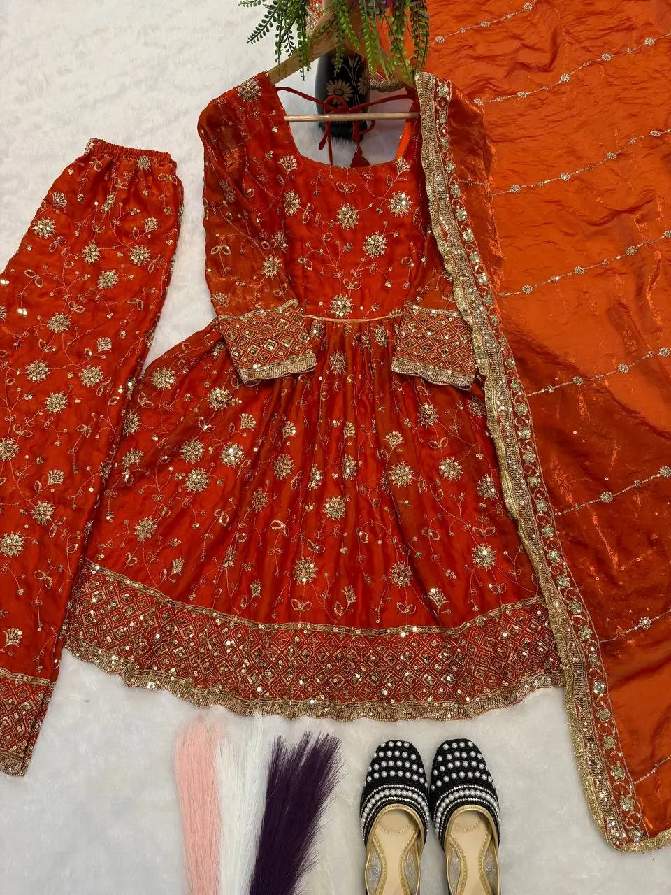 Floral Sequin Anarkali Suit
