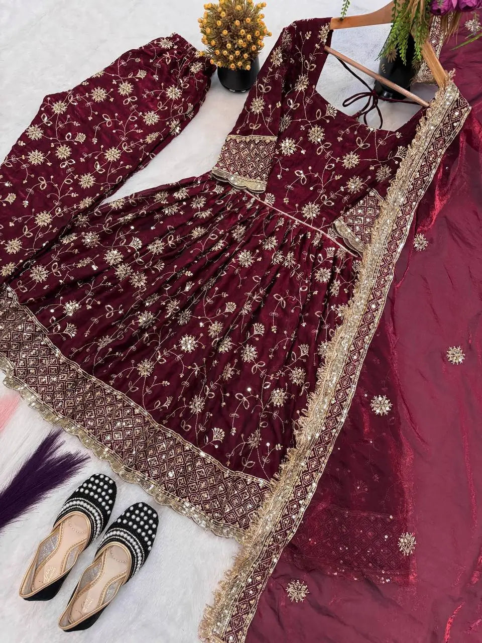 Floral Sequin Anarkali Suit