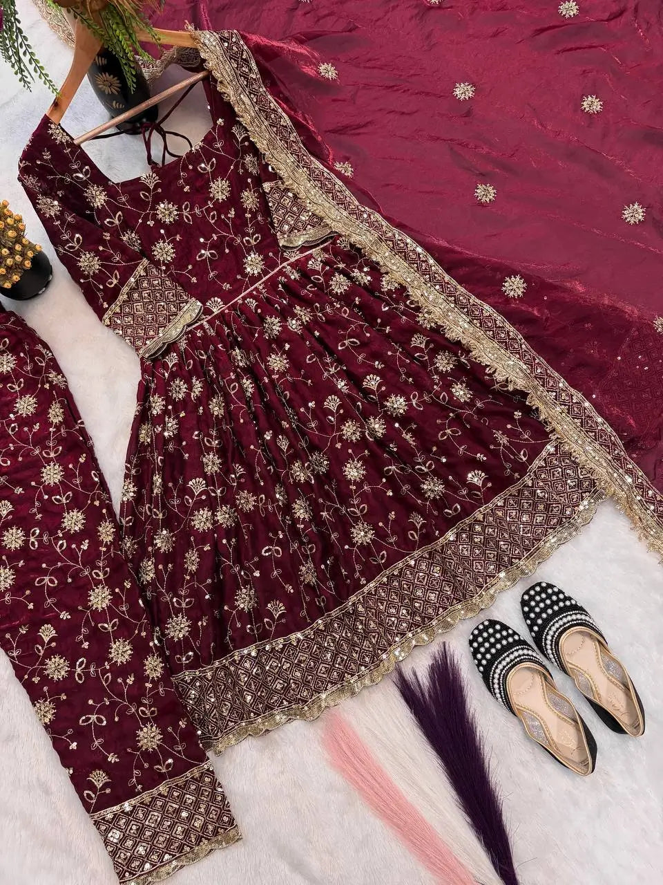 Floral Sequin Anarkali Suit