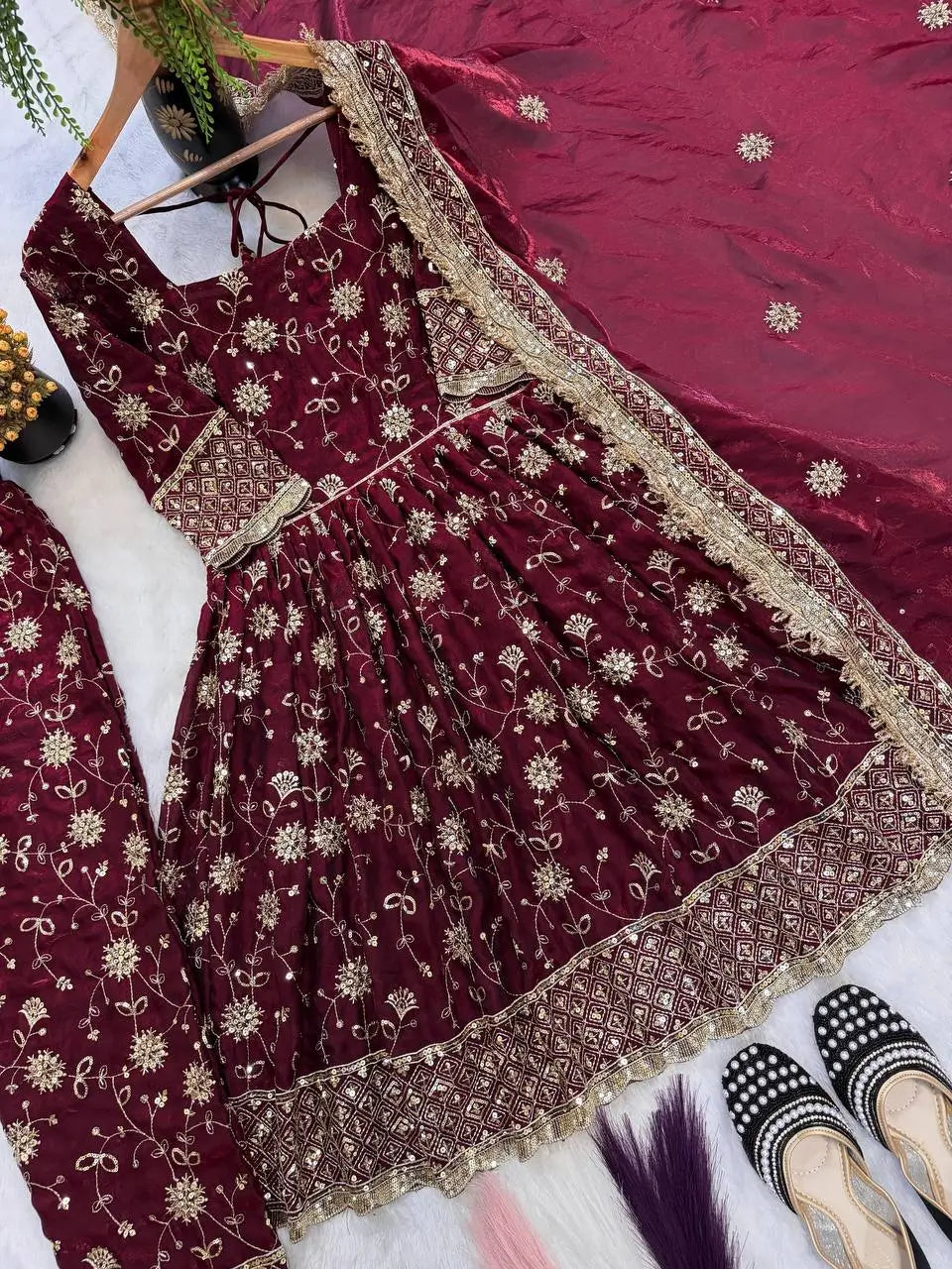Floral Sequin Anarkali Suit