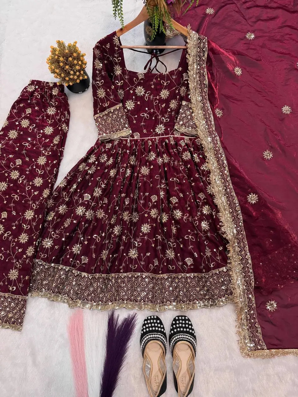 Floral Sequin Anarkali Suit