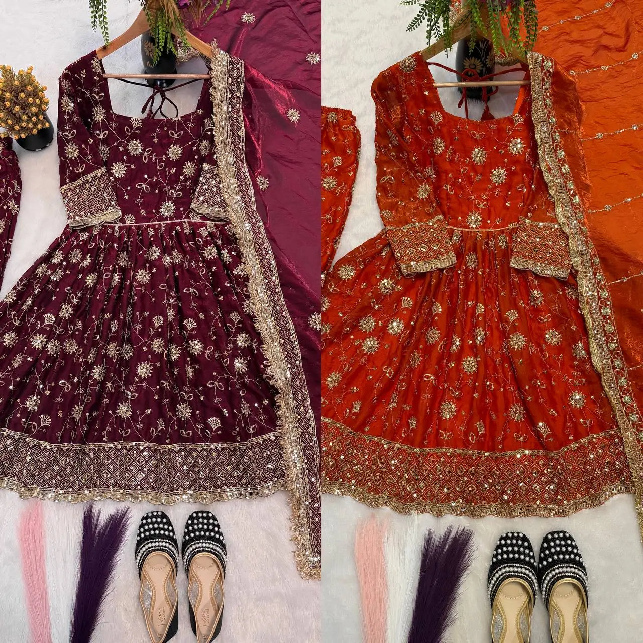 Floral Sequin Anarkali Suit