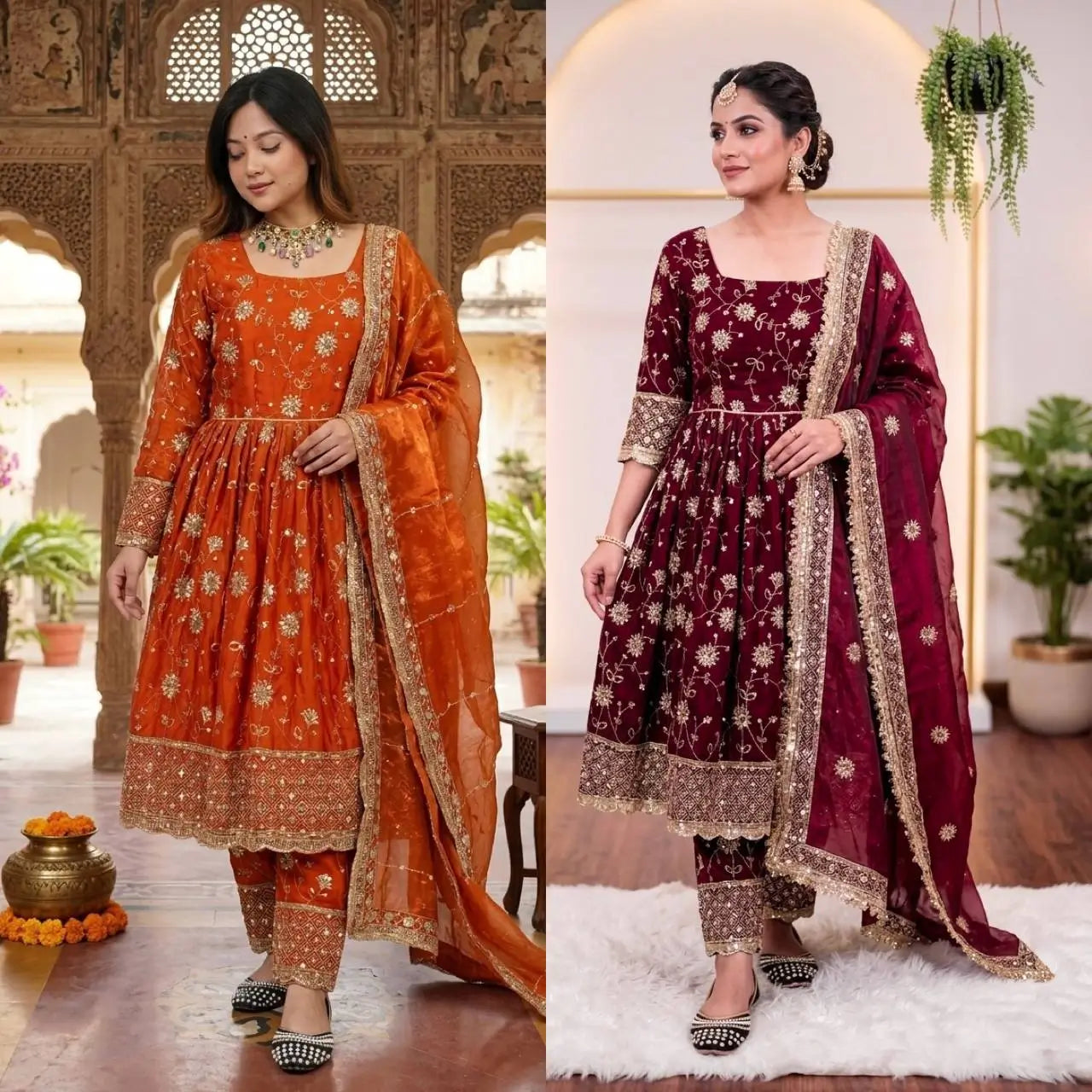 Floral Sequin Anarkali Suit