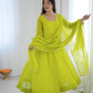 Flowy Georgette Gown Set for Festive and Wedding Occasions